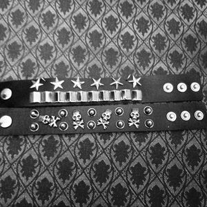 2 Punk/Goth bracelets with metal details.